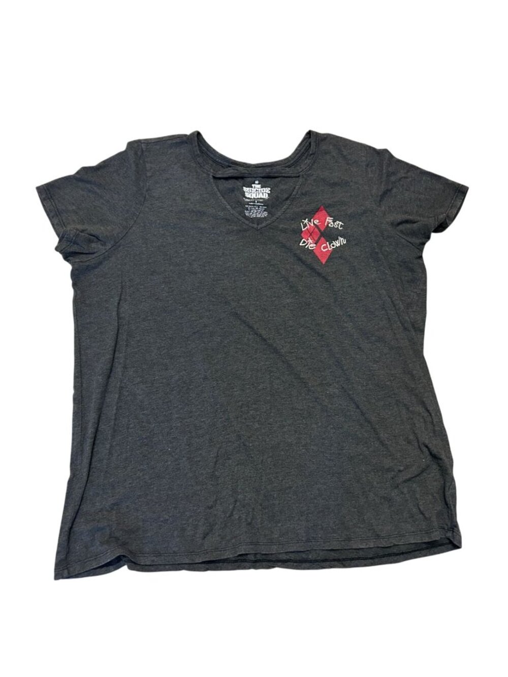 Torrid DC Suicide Squad “Live Fast Die Clown” Cutout Tee – 3X – NWOT gray